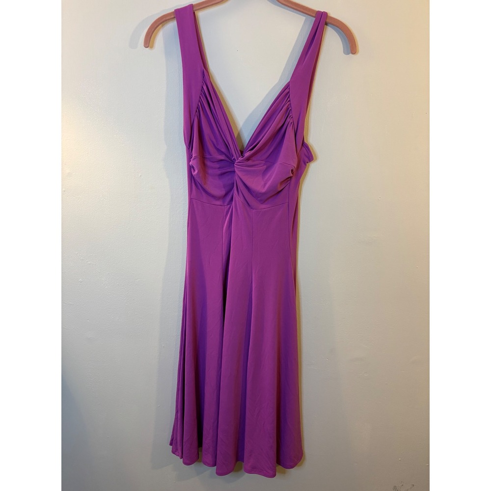 VTG Moda International Magenta Pink Twist Front Dress M  Party Disco